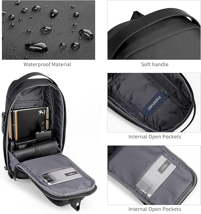 Kingsons Anti Theft Crossbody Bag Sling Bag for Men Anti Theft Sling Backpack Mini Backpack Daypack Crossbody for Travel Sport Running Hiking