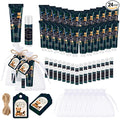 Lounsweer 24 Sets Green Blue Tartan Plaid Bear Baby Boy Gift Set Travel Size Hand Cream & Lip Balm, Baby Shower Party Favors, Tartan Theme Party Supplies for Guests