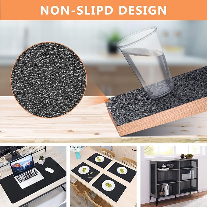 WochiTV Shelf Liner for Cabinets, Drawer Non Adhesive Non Slip Foam Mat for Kitchen, Pantry, Bathroom, Cupboard, Garage, Closet, Shelves, Drawer, Tool Box, Black 11.8 x 354 inches