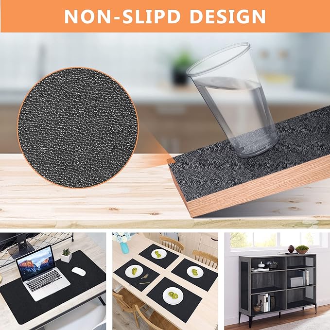 WochiTV Shelf Liner for Cabinets, Drawer Non Adhesive Non Slip Foam Mat for Kitchen, Pantry, Bathroom, Cupboard, Garage, Closet, Shelves, Drawer, Tool Box, Black 11.8 x 118 inches