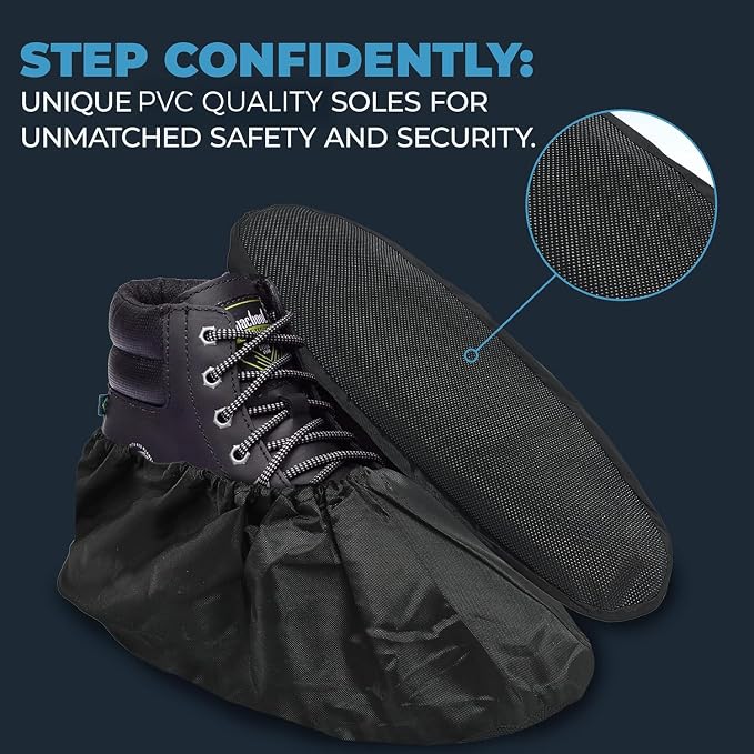 Blue Shoe Guys Reusable Waterproof Shoe Covers – 4 Pack (2 Pairs) – Rain Boot Covers for Men & Women – Durable, Washable, Non-Slip Overshoes for Indoor & Outdoor Protection