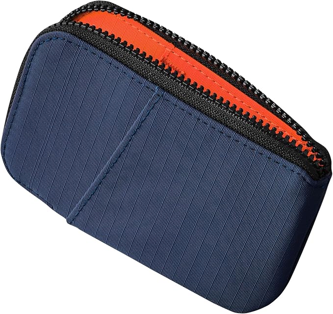 ALPAKA Zip Card Pouch - Card Wallet and Coin Pouch - Holds 12-20 Cards and Cash Holder with Blue Axoflux, RFID Blocking Weatherproof Material
