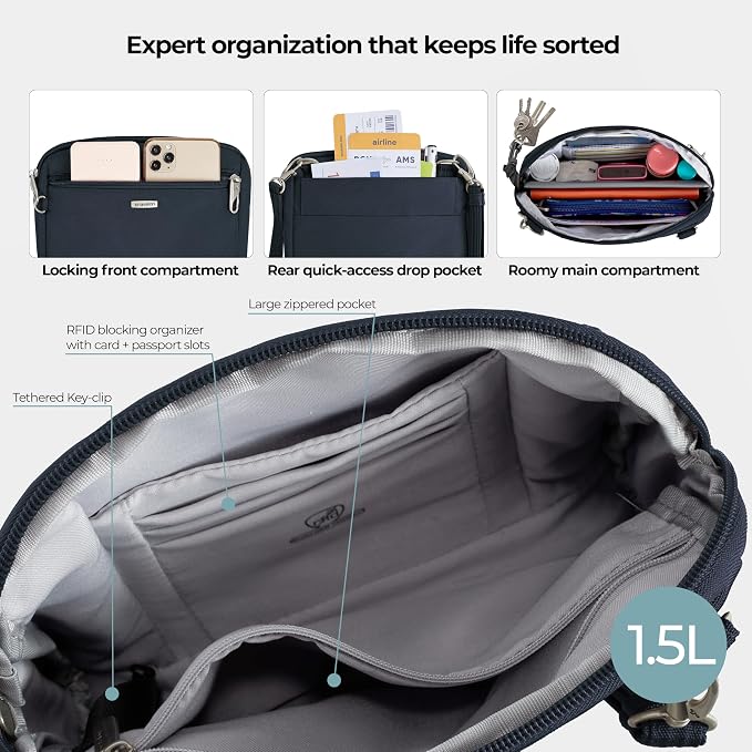 Travelon Anti-Theft Classic Convertible Crossbody & Waist Pack