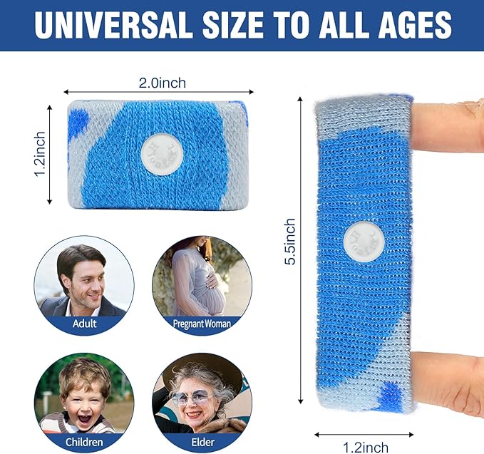 Hionfurt Motion Sickness Bands Anti Nausea Wristband for Adult and Kids Morning Sickness Relief for Pregnant Women Acupressure Nausea Relief for Car, Sea, Air Sickness - 2 Pairs Camo Blue, Camo Blue