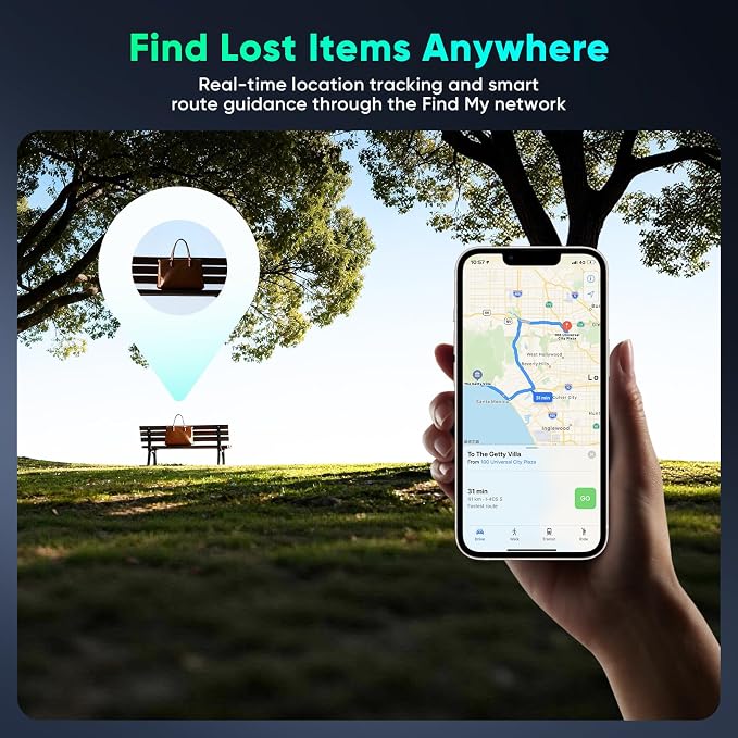 4-Pack Air Tracker Tags Compatible with Apple Find My (iOS Only) Bluetooth Tracker, Smart Keys Finder and Item Locator with Hooks for Wallet Luggage Backpack 2B2W