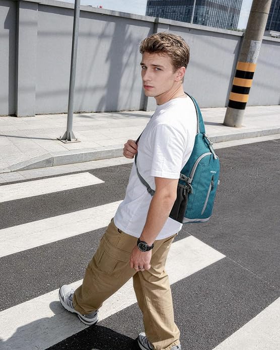 WATERFLY Sling Bag Crossbody Backpack: 8L RFID Anti Theft Cross Body Shoulder Bag Travel Crossover Side Bag for Men Women