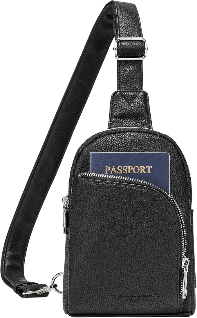 INICAT RFID Blocking Sling Bag, Anti Theft Crossbody Bag for Women Compact Travel Purses Vegan Leather