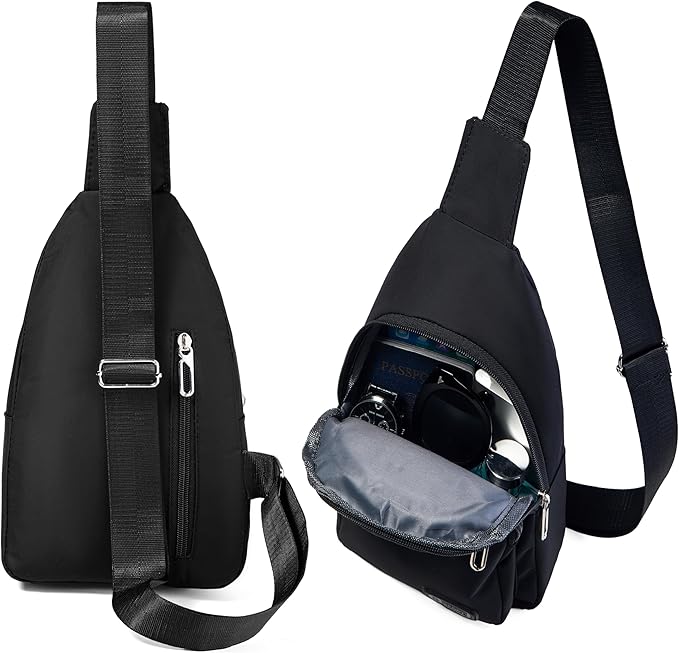 Banelu Small Sling Bag Crossbody Bags for Men Women, Chest Daypack Sling Backpack Cross Body Bag Fanny Pack for Hiking Traveling Outdoors