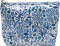 Jacaranda Living Medium Cosmetic Bag – Waterproof PVC-Lined Cosmetic & Toiletry Organizer, Zipper Pouch for Skincare, Makeup & Accessories, Blue Seashells
