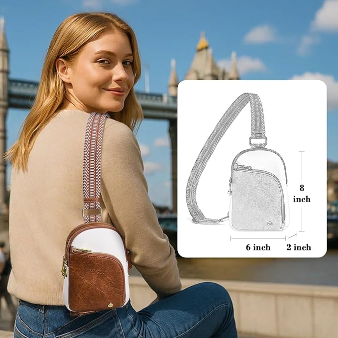 INICAT RFID Blocking Sling Bag, Anti Theft Crossbody Bag for Women Compact Travel Purses Vegan Leather