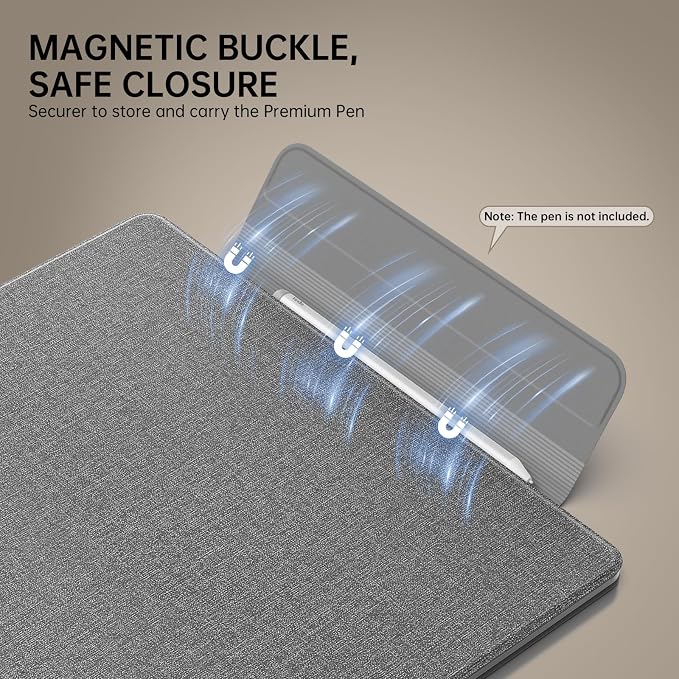 MoKo Magnetic Case for All-New 11" Kindle Scribe 2025(3rd Generation) & Kindle Scribe Colorsoft 2025(1st Generation) - Slim Folio Premium PU Leather Cover with Pen Clasp & Auto Sleep Wake, Denim Gray