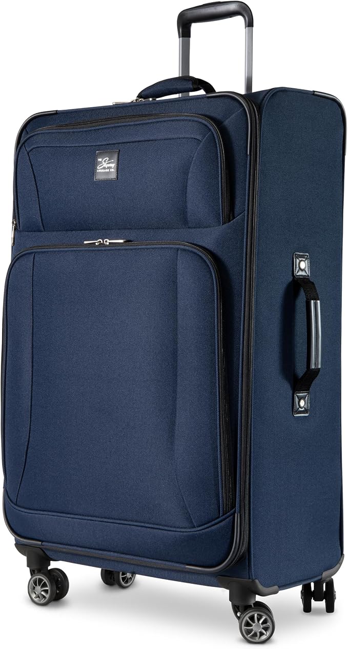 Skyway Epic Softside Large Checked Luggage - Lightweight Suitcase with Wheels | TSA Approved Travel Bag | Spinner Suitcase | Large Luggage Set with Telescoping Handle, 28 inch, Surf Blue
