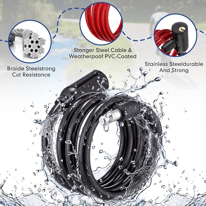 Yexiya 20 Pcs Bike Locks Bulk, Each Anti Theft Bicycle Lock Cable with 2 Keys, 3.4 FT Long Bike Cable Lock for Protecting Bicycle, Electric Scooter, Motorcycle, Scooter, Fence, Toolbox, 4 Colors