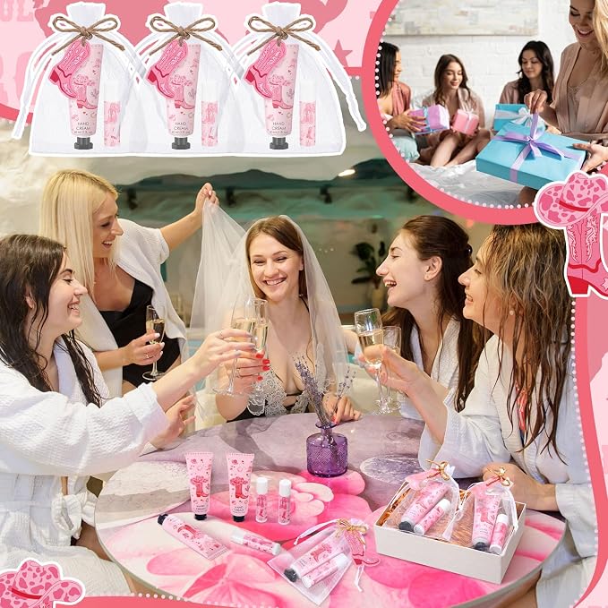 48 Sets Cowgirl Party Favors Western Theme Party Gifts for Guests Disco Cowgirl Boots Bachelorette Baby Bridal Shower Gifts Include 48 Hand Cream and 48 Lip Balm Bulk for Last Rodeo Supplies