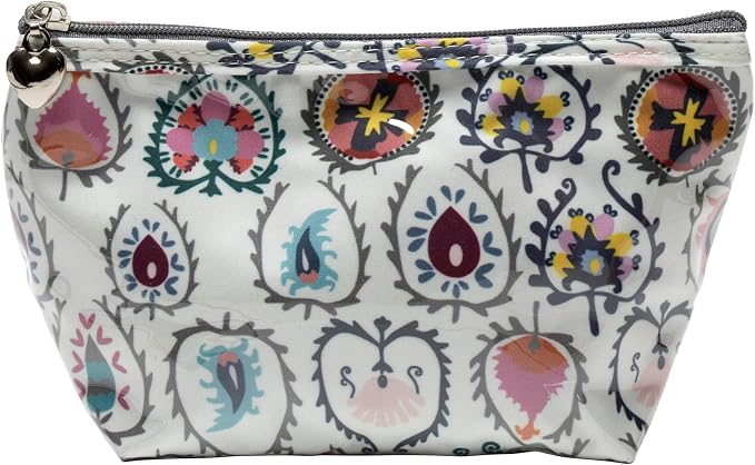 Jacaranda Living Small Cosmetic Bag - Water-Resistant, PVC-Lined, Compact & Travel Ready Make Up Bag, Easy to Clean - Wild Things Print