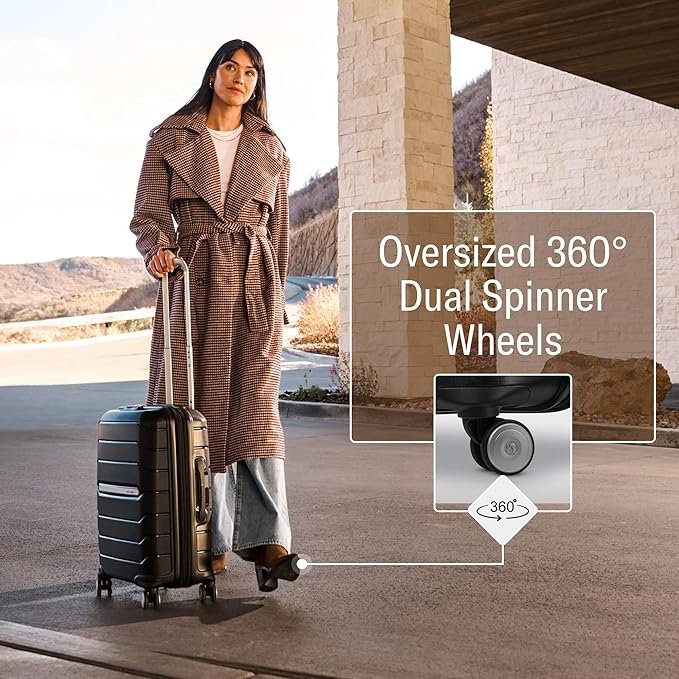 Samsonite Freeform Hardside Carry-On Luggage with Spinner Wheels - Hardshell Suitcase - TSA, Airline-Approved - Expandable Hard Shell, Smooth Rolling Wheels for Lightweight Travel - White