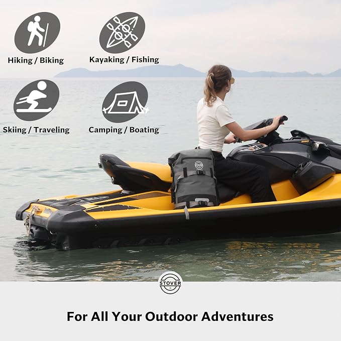 STOVER 5/10/25/30/40/55L Waterproof Dry Bag- Roll-Top Backpack w/Phone Case- Kayaking, Hiking, Camping, Boating- Men/Women