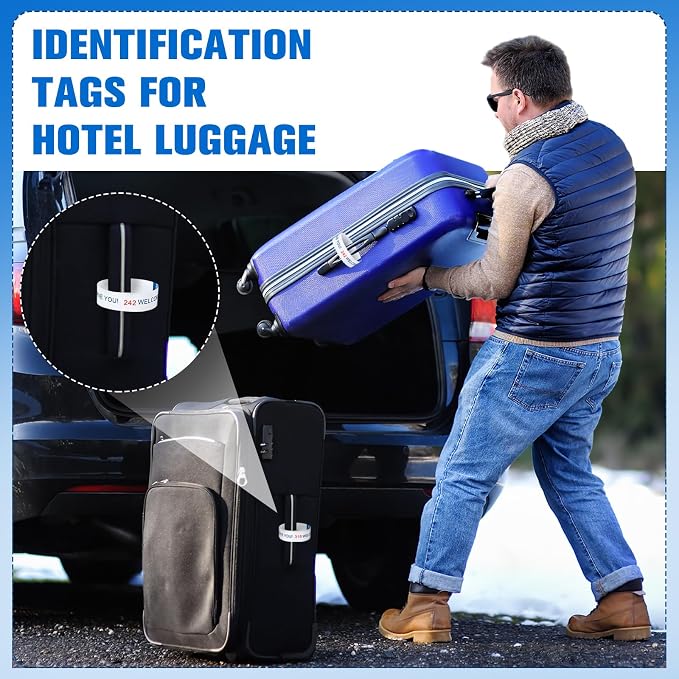 Feifeiya 500 Hotel Luggage ID Tag Paper Baggage Claim Check Tag Numbering from 000 to 499 Baggage Identification Suitcase(White)