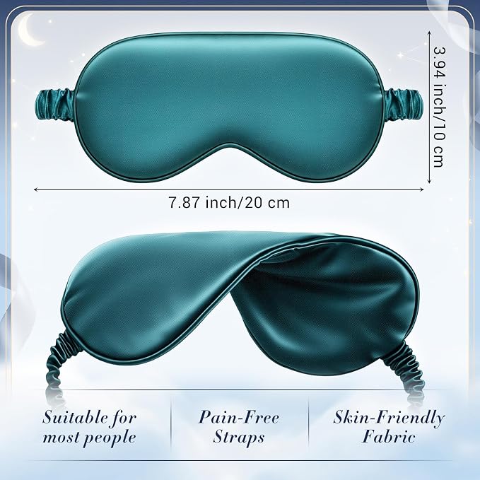 Cuffbow 36 Pcs Silk Sleep Eye Masks Bulk Satin Eye Cover Blindfold Eyeshade with Adjustable Elastic Strap for Women Men Sleeping Travel Wedding Gift(Green, Navy Blue, Black)