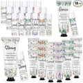 Loopeer 18 Sets Bulk Christian Hand Cream and Lip Balm Set for Women Religious Travel Size Moisturizing Lip Care Mini Religious Gifts for Women Coworker Appreciation Gift