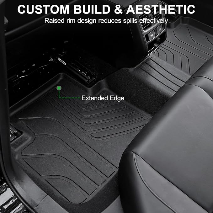 Floor Mats for 2012-2015 Honda Civic Sedan & Sedan Si (Not for Coupe), TPE All Weather Durable Floor Liners Door Sill Guards for Honda Civic