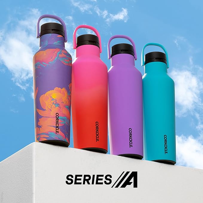 Corkcicle Sport Canteen - Keeps Drinks Cold 25 Hours - Stainless Steel Water Bottle - Triple-Insulated - Spill-Proof - Summer Drinkware Gift - Keeps Drinks Ice Cold - 20 oz - Varsity Purple