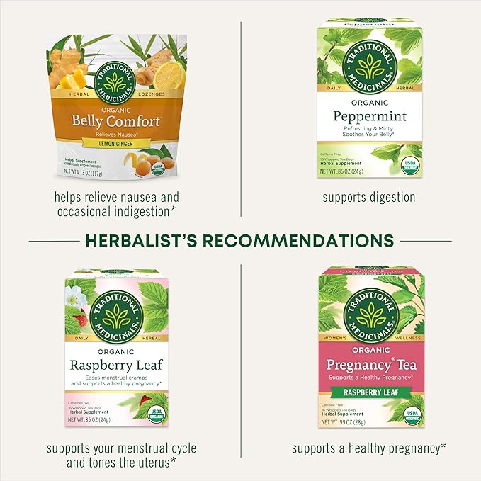 Traditional Medicinals Organic, Morning Ease Lozenges, Lemon Ginger - Supports Pregnancy Nausea Relief & Morning Sickness Associated with Normal Pregnancy - 30 Individually Wrapped Lozenges
