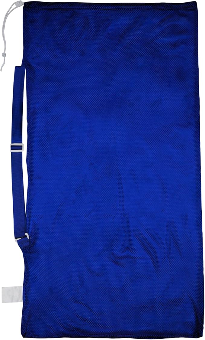 Champion Sports Mesh Equipment Bag – Heavy-Duty Nylon Drawstring Bag with Lock & ID Tag, Breathable Storage Sack for Balls, Swim Gear, Laundry & Toys, Multiple Sizes & Colors