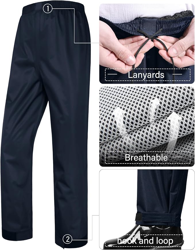 iCreek Rain Suit Waterproof Jacket and Pants Hi Vis Raincoat for Men and Women Reflective Outdoor for All-Sport Work