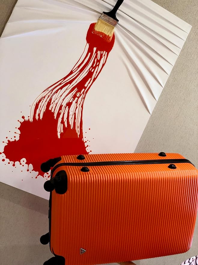 InUSA ROYAL Hardside Spinner Luggage with Ergonomic Handles | Spacious Travel Suitcase with Four Spinner Wheels and Studs | 28 Inch Large Hardside Spinner Luggage | Orange