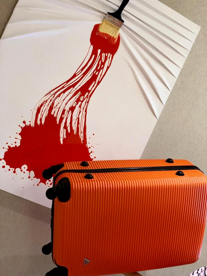 InUSA ROYAL Hardside Spinner Luggage with Ergonomic Handles | Spacious Travel Suitcase with Four Spinner Wheels and Studs | 24 Inch Medium Hardside Spinner Luggage | Orange
