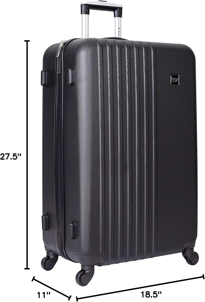 Travelers Club Cosmo Luggage, Black-2 Piece Set (28"/20")