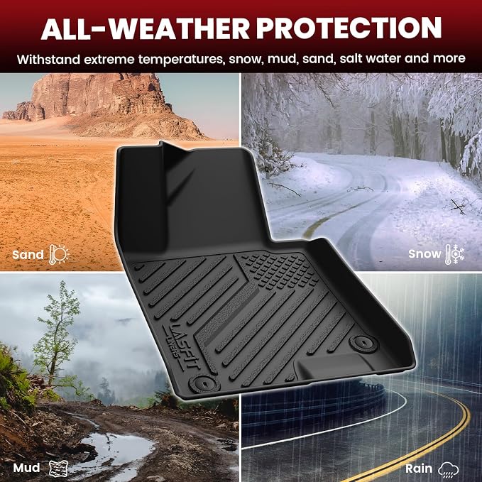 LASFIT Floor Mats & Cargo Mat for Hyundai Sonata Hybrid 2020-2026 (Only Fit Hybrid, Not Fit Gas), All Weather TPE Custom Fit Floor Liners with Full Set Car Mats & Trunk Mats Accessories, Black
