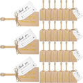 Sweetude 48 Sets Bulk Luggage Tags Wedding Favors and So The Adventure Begins Leather Luggage Tags for Suitcases with Name Card for Travel Themed Bridal Shower Graduation Party Favor(Apricot)