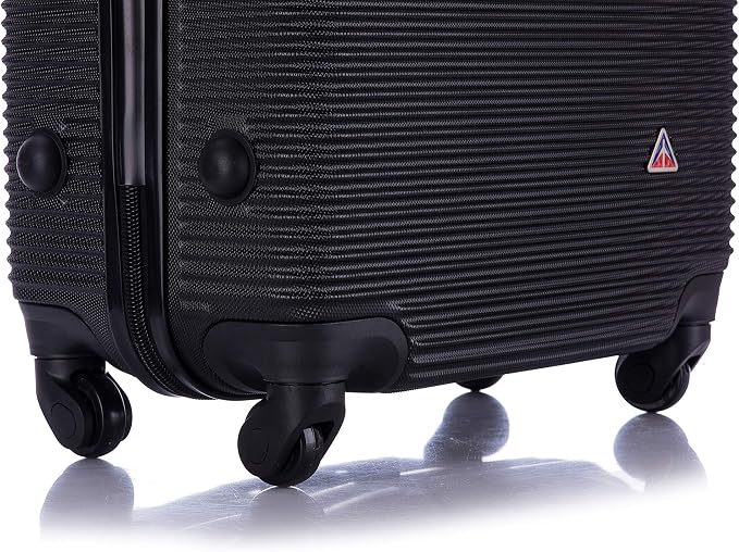 InUSA ROYAL Hardside Spinner Luggage with Ergonomic Handles | Spacious Travel Suitcase with Four Spinner Wheels and Studs | 32 Inch Extra Large Spinner Luggage | Black