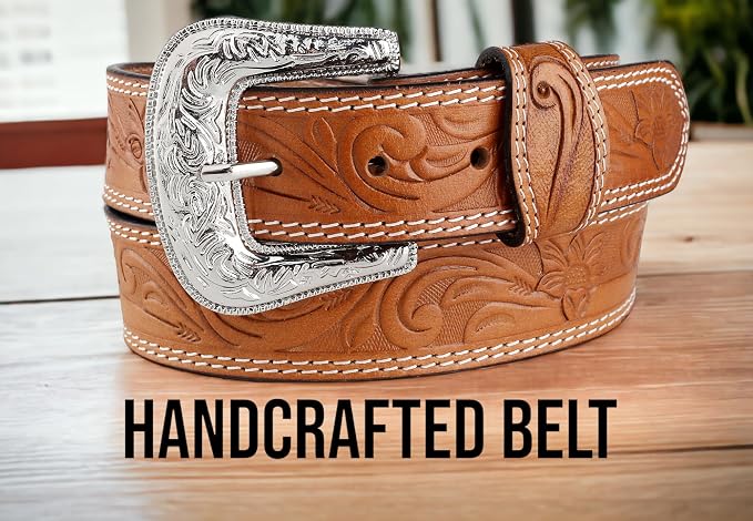 F&L CLASSIC mens Western full grain Leather belt Strap w/Snaps for Interchangeable Buckles, USA,
