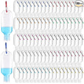 FairySandy 150 Pcs Traveling Bottles with Keychain 2oz Clear Plastic Hand Sanitizer Holder Keychain Empty Refillable Liquid Packing Container Squeeze Plastic Bottle with Lid,Rectangle