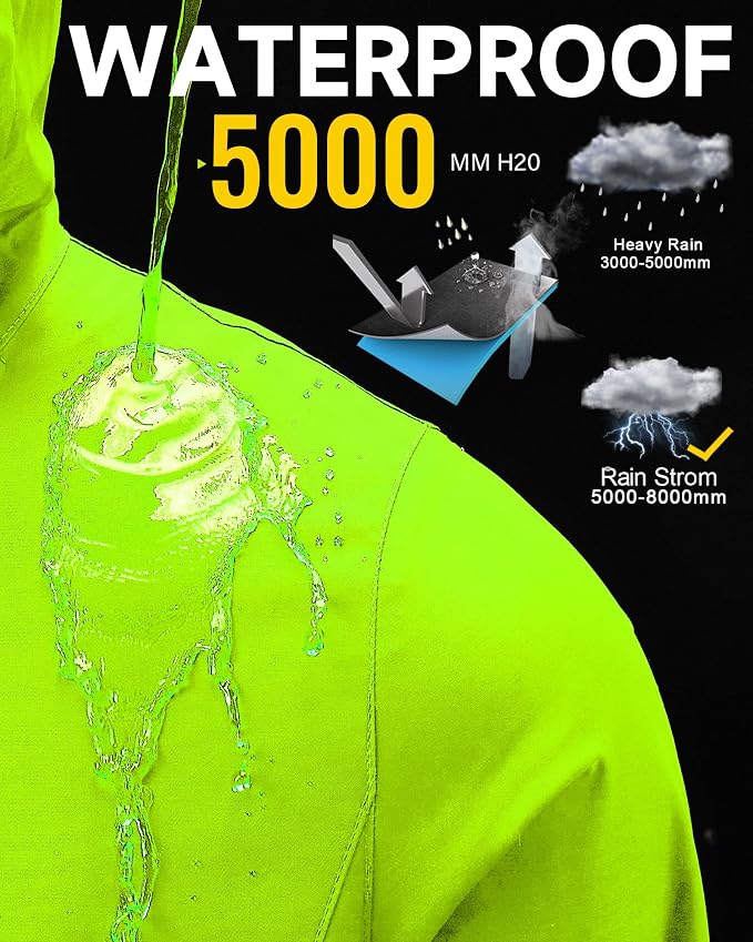 iCreek Rain Suit Waterproof Hooded Rain Gear Breathable Lightweight Packable Rain Jacket Pants Men Women for Hiking Fish Golf