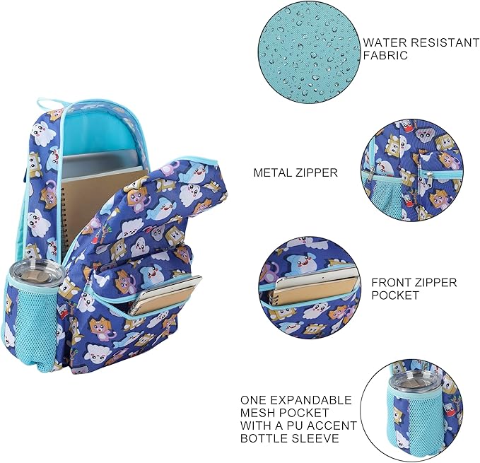 Bioworld Lanky Box Character All-Over Print 16" Kid's Backpack For School And Travel