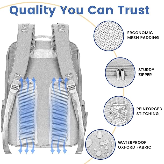 Baby Diaper Bag Backpack - Baby Bags for Boys & Girls, Large Waterproof Diaper Backpack - Baby Shower Gifts & Registry Must Haves - Travel Diaper Bags with Changing Pad & Back Zipper - Baby Boy Stuff