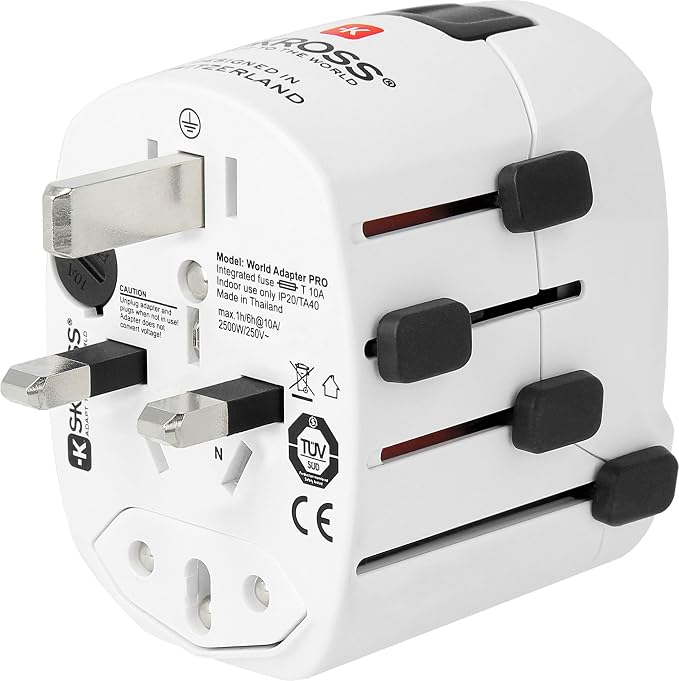 Skross Pro-World & USB Travel Adaptor, White