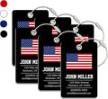 Personalized Luggage Tag with American Flag | 6 Pack | Custom Luggage Tags for Suitcases | Kids Backpack Tag | 4 Color Options & Choose Font, Font Color