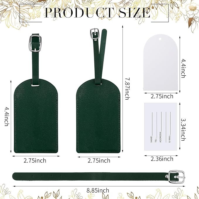 Amylove 48 Sets Leather Luggage Tags Bulk Wedding Favors Luggage Tags for Guests Bridal Gifts Wedding Bridal Shower Gift PU Leather with Name ID Card Tag for Guests
