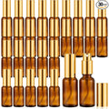Roshtia 30 Pcs Glass Spray Bottle Clear Empty Bottles Small Refillable Reusable Perfume Bottle with Fine Mist Sprayer Pump for Face Body Travel(1 oz,Amber)