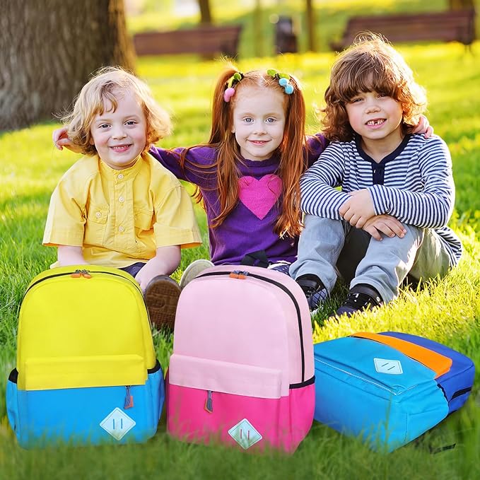 AZKAQA Little Kids Backpack for Girls Boys - Toddler Preschool Backpack School Bag Cute Kindergarten Backpack for Aged 3-6, Yellow Blue