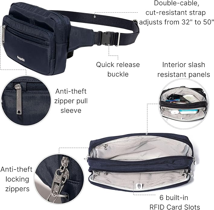 Baggallini Securtex Anti-Theft Belt Bag
