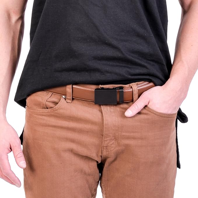 Mission Belt Men's Leather Ratchet Belt, 40mm Metal Collection
