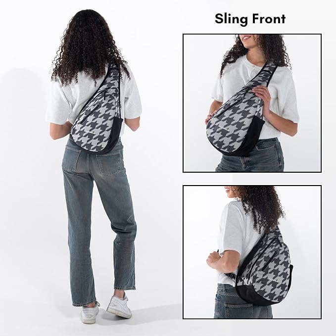 Sherpani Esprit, Anti Theft Sling Bag, Right-Handed Sling Purse, 10L Travel Bag, Crossbody Backpack, Travel Gift, Fits 10 Inch Tablet (Houndstooth)