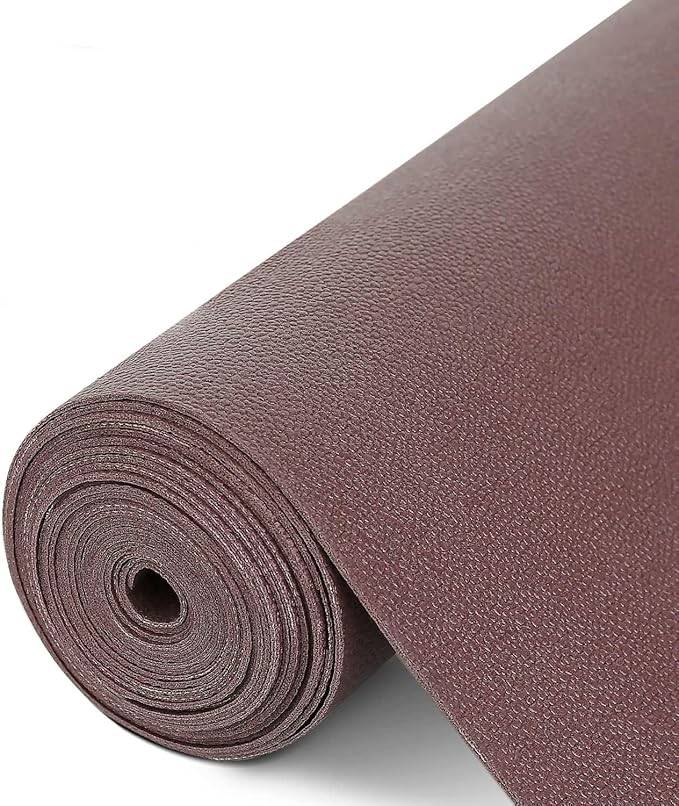 WochiTV Shelf Liner for Cabinets, Drawer Non Adhesive Non Slip Foam Mat for Kitchen, Pantry, Bathroom, Cupboard, Garage, Closet, Shelves, Drawer, Tool Box, Brown 23.6 x 354 inches