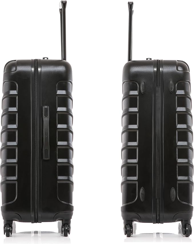 InUSA ENDURANCE Luggage with Spinner Wheels | Spacious Durable Lightweight Hardshell Suitcase, Travel Sets with Handle and Trolley | (20in, 24in, 28in) 3 Piece Luggage Set | Black